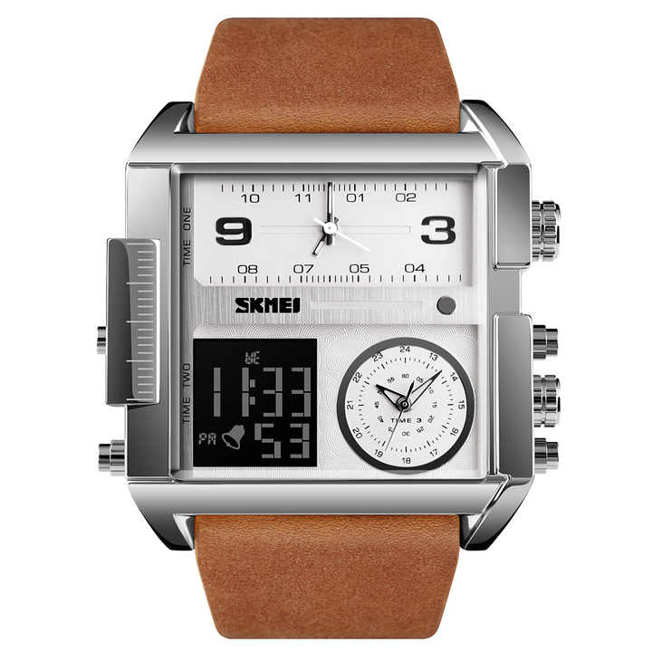 SKMEI 1391 Stylish Men's Watch Genuine Leather Oem Man Watches Rose Gold Special Gift