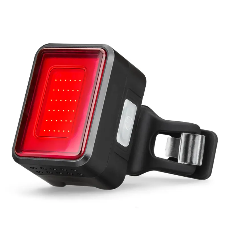 USB charging LED bike safety warning light intelligent induction bicycle rear brake light
