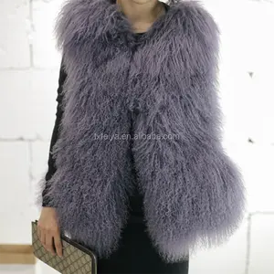 Wholesale lady winter mongolian lamb fur vest