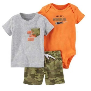 Kit 3 pièces à rayures d'été pour enfants, vêtement imprimé de dessins animés, <span class=keywords><strong>cadeau</strong></span> pour bébés, usine - Product Image 4