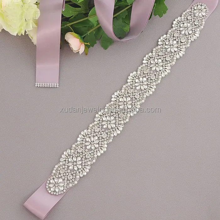 2019 Best Selling Wedding Belt Crystal Beads Flower Dress Sash, Rhinestone Bridal Belt for Wedding