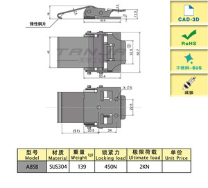 Chốt Chuyển Đổi Linh Hoạt & Giảm Xóc Cho Hộp Hộp Chốt Kéo Bằng Thép Không Gỉ Chốt Khóa Có Chốt Kéo Bằng Thép Không Gỉ Lò Xo - Product Image 2