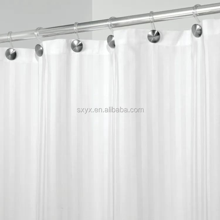 Microfiber Satin Stripe Fabric Shower Curtain Liner Water Proof Hotel Bathroom Curtain 180x180cm