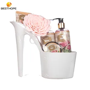 Conjunto de sapatos de salto alto, conjunto profissional de sapatos em forma de bolha para banho, fragrância com flores de rosa, gel de banho, spa