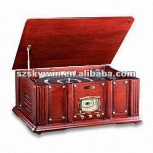 Cổ Điển Gramophone Bằng Gỗ <span class=keywords><strong>Turntable</strong></span> Ghi Âm <span class=keywords><strong>Player</strong></span> Với CD, USB Để Bán - Product Image 1