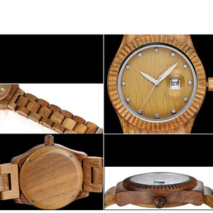 Pleine matériau <span class=keywords><strong>naturel</strong></span> date montre avec montre en <span class=keywords><strong>bois</strong></span> cas et bande de <span class=keywords><strong>bois</strong></span> - Product Image 4