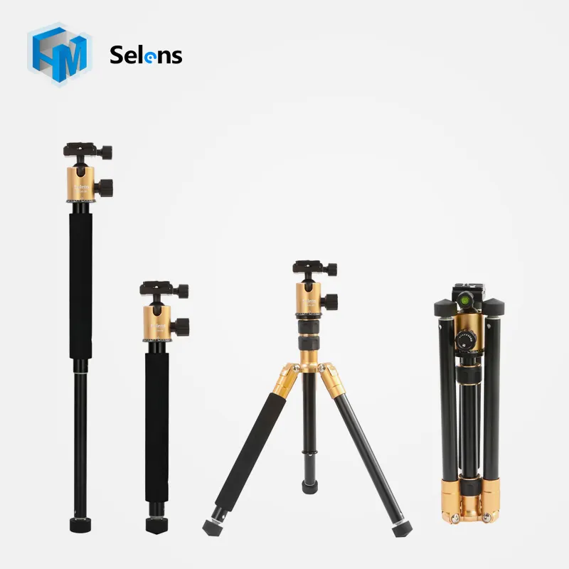 Selens T-170 แบบพกพาอลูมิเนียมขาตั้งกล้อง Monopod สำหรับกล้อง DSLR - แชมเปญทอง