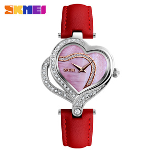 White leather women stainless steel small clock face pretty - Product Image 3