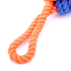 Indistruttibile corda di cotone giocattolo interattivo per cani palla duro cane rimorchiatore giocattolo nodo durevole per cani giocattoli da masticare