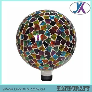Multicolor outdoor solar led light 10 " mosaic bola de vidro za