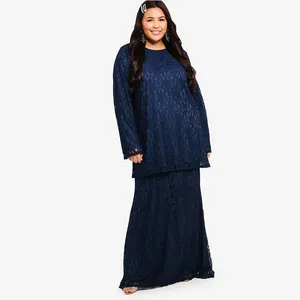 Hoge Kwaliteit Chiffon Moslim Vrouwen Rok Voor Goedkope Abaya Bloemen Plus Size Lange Jurk Met Baju Kurung