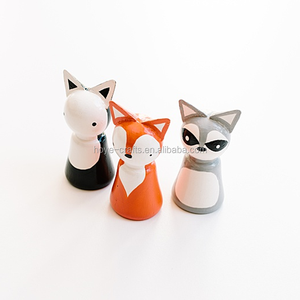 Búp Bê Tranh Trẻ Em Giá Rẻ Phổ Biến Chốt Gỗ Búp Bê Người Đồ Trang Trí Nhà Búp Bê Hình Động Vật Thiết Kế Hình Cáo - Product Image 2