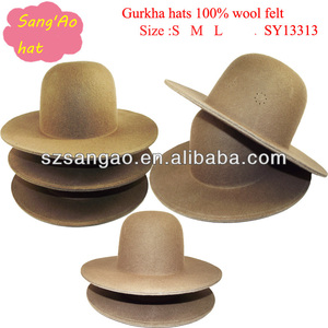 مخصصة حافة كبيرة جوركا قبعة صوف فيدورا مع اختبار آزو أو اختبار <span class=keywords><strong>SGS</strong></span> - Product Image 2