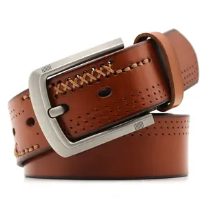 Handmade Hand Stitched Decoration Leather Men Leather Belt