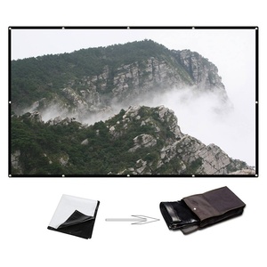 Trong nhà Ngoài Trời Màn Hình Phim 100 inch Chiếu Xách Tay Screen16: 9 Ráp PVC HD 4 k Thiết Kế với Lỗ Treo - Product Image 3