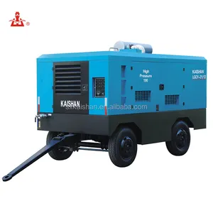 kaishan 50/60/75 hp 7/8/10/13/17 bar 185/400 cfm diesel engine heavy duty portable screw air compressor