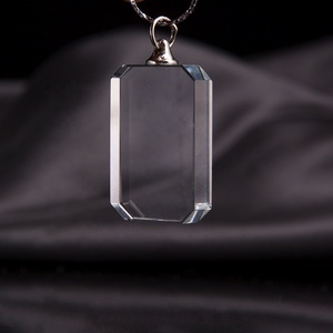 Honor de colar de cristal de vidro, enfeite em branco para 3d laser gravado pingentes de cristal