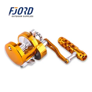 FJORD Stock CNC aluminum 2-speed lever fishing trolling reel 9BB jigging fishing reel