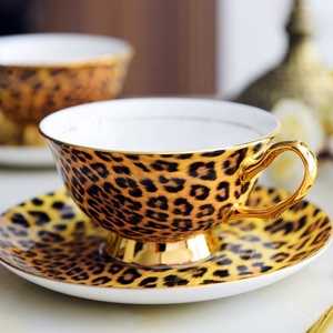 Xương Trung Quốc cổ điển Leopard <span class=keywords><strong>Tea</strong></span> Cup và chiếc đĩa đặt sang trọng sứ ly cà phê món ăn với logo của bạn - Product Image 5