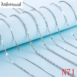 Giá nhà máy bán buôn thiết kế khác nhau 45cm Ý 925 Sterling Bạc Chuỗi vòng cổ