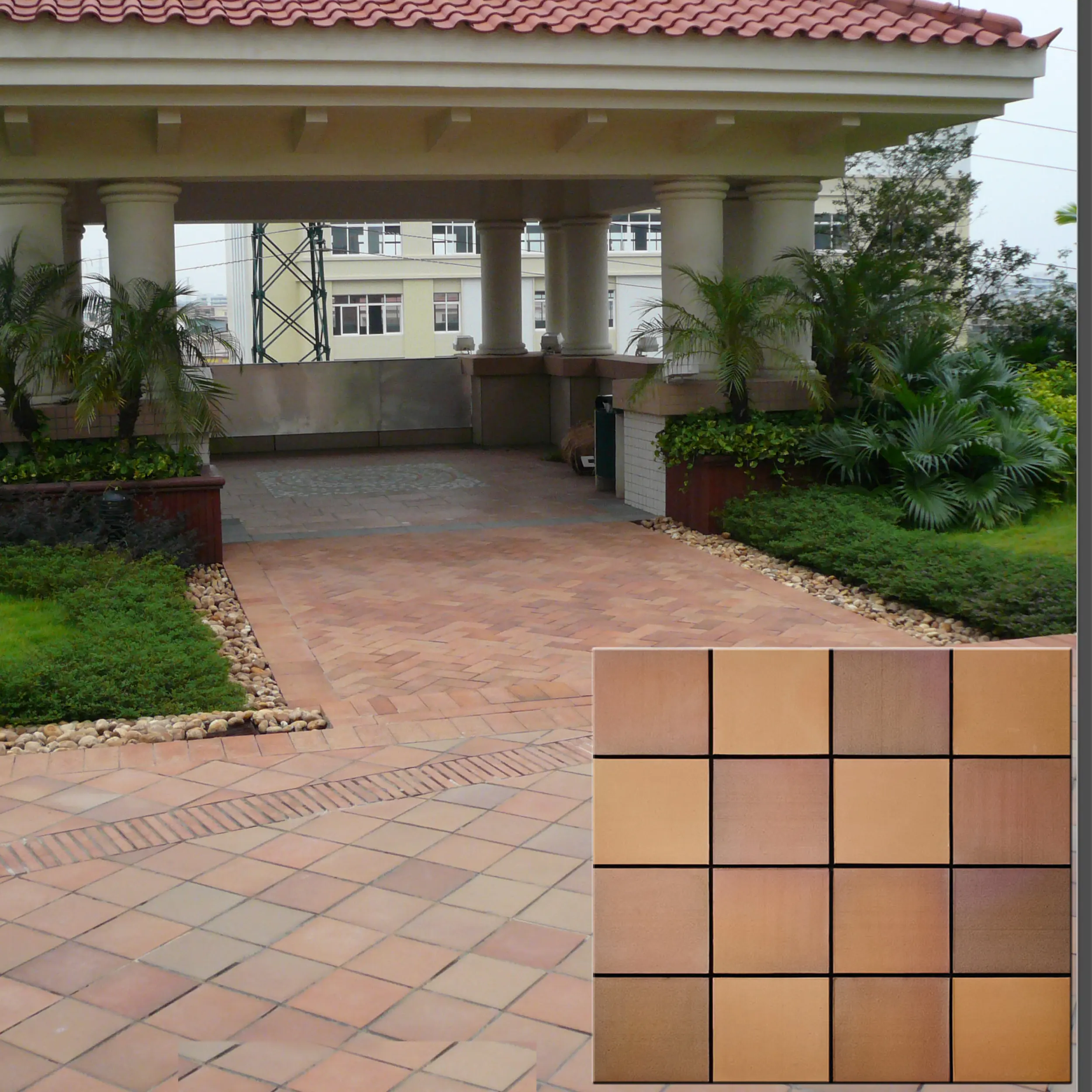 Traditional Country Style Thin Red Brick Look Ceramic Floor Tiles Matte Finish Terracotta for Outdoor Exterior Use