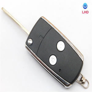 Boîtier de télécommande pliable à 2 boutons pour <span class=keywords><strong>Toyota</strong></span> Camry <span class=keywords><strong>Corolla</strong></span> Yaris Hilux brillant couvercle de clé en métal - Product Image 2