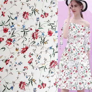 Hot sale high quality 100% polyester heat transfer printed faille fabric for summer dress