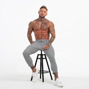 Pantalones a Cuadros Gingtto Súper Elásticos para Adolescentes, Corte Slim, Tipo <span class=keywords><strong>Chino</strong></span>, Pantalones Casuales para Hombre - Product Image 6