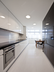 Hoge glanzend wit keuken meubels gewoon ontwerp modulaire open-ended keukenkast