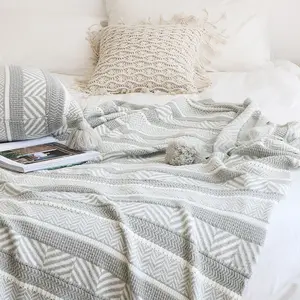 棉提花针织毯子沙发枕头毯子午睡毯子