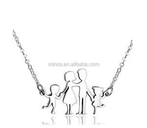 Family Necklace Father Mother Kids Pendant Necklaces Mom Daughter Dad Son We Are Family Women Jewelry
