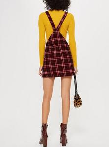 Abbigliamento Femminile alla Moda, Vestito a Salopette in Velluto a Coste <span class=keywords><strong>Rosso</strong></span> a Quadri 100% <span class=keywords><strong>Cotone</strong></span> per il Weekend Casual - Product Image 3