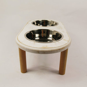 Venta al por mayor clásico de madera Pet Bowl Stand y inoxidable Pet Bowl diseño económico tipo caja - Product Image 3