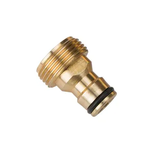 Nipple Joint Brass Hose Tap Connector 3/4" Threaded Garden Water Pipe Quick Adapter Fitting Nipple Joint HX-3624