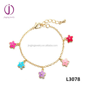 Commercio all'ingrosso 925 sterling silver Smalto 18k oro del bambino dei monili del braccialetto - Product Image 5