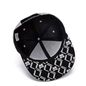 Màu xám đầu đen phẳng vuông vành <span class=keywords><strong>Snapback</strong></span> Hip hop mũ với Thêu | In underbill - Product Image 4