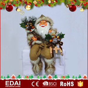Decorazione Natalizia Personalizzata, Babbo Natale in Piedi di Grandi Dimensioni 80 cm in Plastica con Vestiti in Peluche - Product Image 6