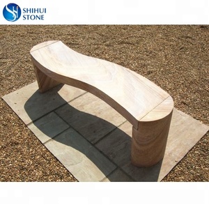 Banc en grès de jardin pas cher, comme une chaise en bois, à vendre - Product Image 3