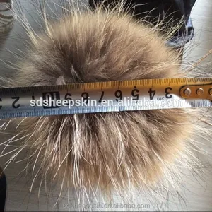 100% Racoon Fur Pom Poms Balls Real Raccoon vera pelliccia Pom