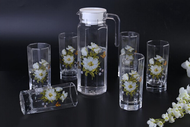 Glass Pitcher with Lid and Drinking Glasses SetPopular
