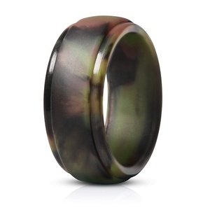 激安販売 カモフラージュ柄 シリコン製結婚指輪 メンズ用シリコンリング - Product Image 2
