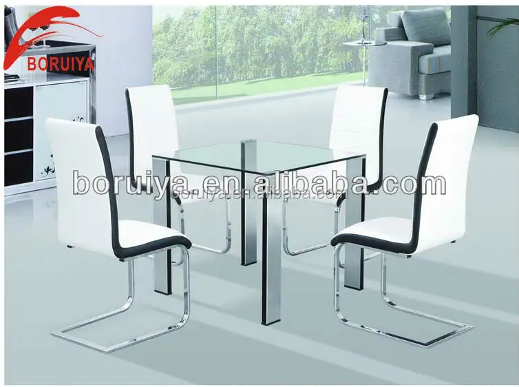 Clásico transparente de comedor mesa de comedor elefante mesa y sillas