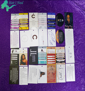 Cartellino del prezzo personalizzato del pacco di capelli, carta patinata <span class=keywords><strong>Hang</strong></span> Tag per parrucca - Product Image 2