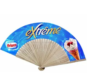 promotional gifts silk fan with 30pcs natural bamboo ribs or brown bamboo ribs