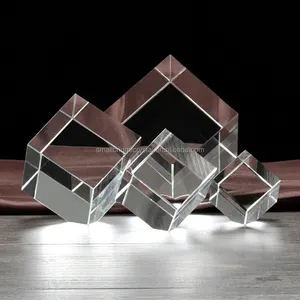 3d เลเซอร์สลักคริสตัล Cube K9คริสตัลบล็อกธรรมดา60มิลลิเมตร80มิลลิเมตรตัดมุม Cube ว่างเปล่าคริสตัลบล็อก