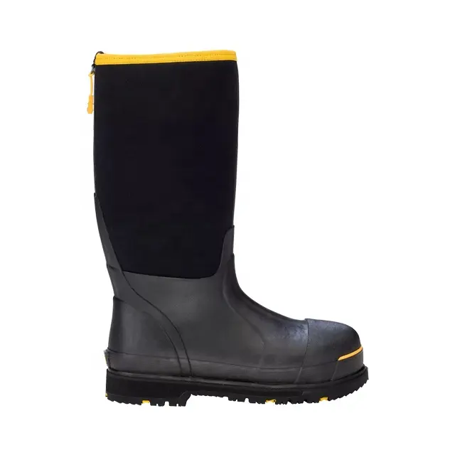 Botas de seguridad de neopreno con punta de acero para hombre, botas de trabajo impermeables