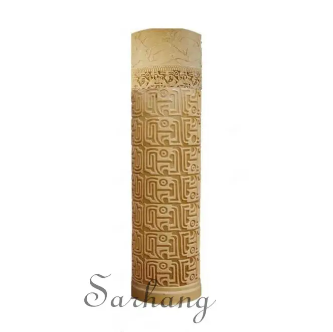 Símbolo egipcio diseño de piedra arenisca de columna de mármol