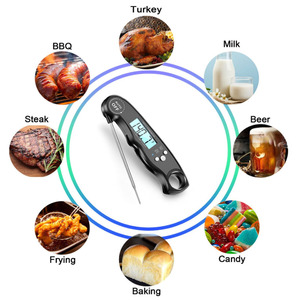 Termometer memasak daging bayi BBQ susu Stainless Steel, pemeriksaan panjang layar LCD - Product Image 6