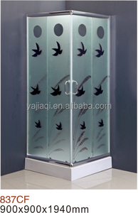 Diseño de la casa prefab homes plata clear glass ABS <span class=keywords><strong>Al</strong></span> aleación marco simple habitación de ducha - Product Image 4
