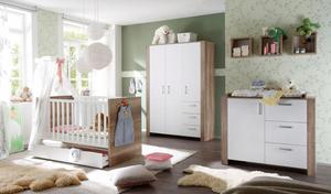 Meubles de chambre à coucher au design personnalisé en usine Armoire en bois pour enfants avec 3 portes et tiroirs pour chambre de bébé enfant